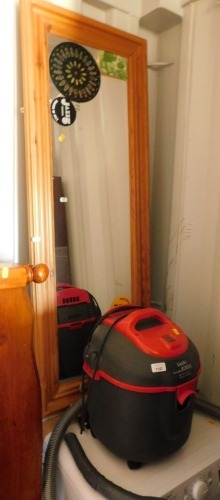 A Goblin Aqua Vac 1200, and a pine rectangular wall mirror. (2)