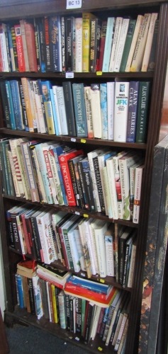 Various books, mainly non fiction, biographies, JFK, Vanity Fair, Gordon Brown, World Cricket, various other sporting, cricket and other books, etc. (5 shelves)