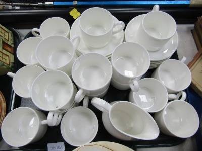 A Wedgwood white hotel part tea and dinner service.