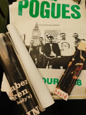 Various posters, music posters, The Pogues, tour posters, UK tour 1988, etc. (a quantity)