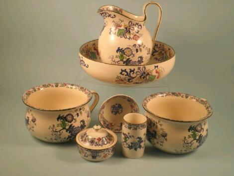 An early 20thC Doulton Burslem Nankin pattern wash stand set comprising jug