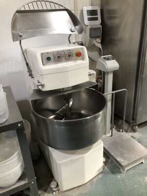 SOLD. A spiral mixer, of 60 to 90 litre range capacity. NB. VAT is payable on this lot at 20%. To be sold upon instructions from Vine's Bakery Ltd (in proposed liquidation)Viewing and Collection is by appointment from their bakery premises at 13, Lincoln