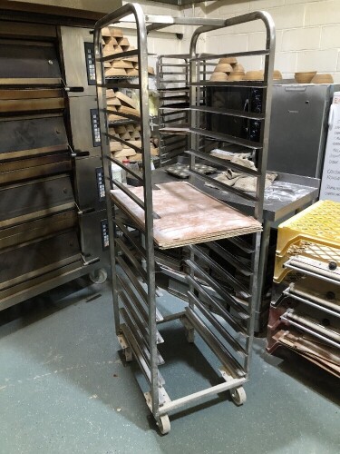 SOLD. Four bakery trolleys. NB. VAT is payable on this lot at 20%. To be sold upon instructions from Vine's Bakery Ltd (in proposed liquidation)Viewing and Collection is by appointment from their bakery premises at 13, Lincoln Central Industrial Estate, T