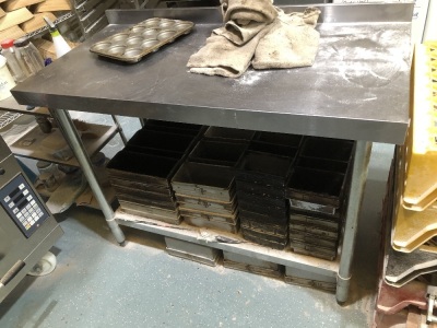 Two workbenches with beech block tops, and two others in stainless steel, each 92cm high, 300cm x 73cm. (4) NB. VAT is payable on this lot at 20%. To be sold upon instructions from Vine's Bakery Ltd (in proposed liquidation)Viewing and Collection is by ap - 2