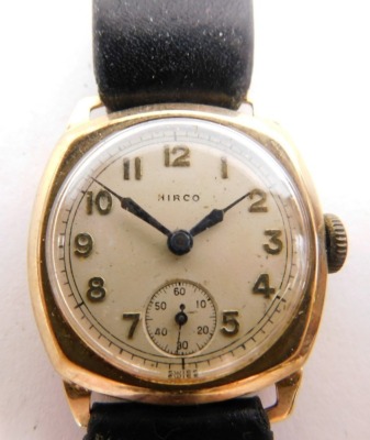 An Edwardian part pendant, with pearl surround, a 9ct gold cased wristwatch with Arabic dial, two unmarked cocktail watches and a heart shaped clasp with associated key. (a quantity) - 2