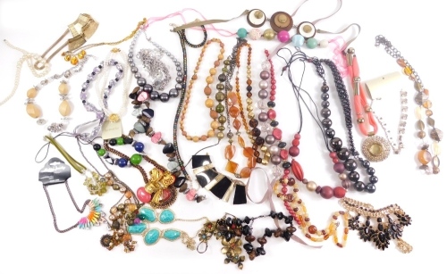 Various costume jewellery, beads, necklaces, etc. (a large quantity)