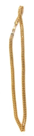 A fancy yellow metal S link necklace, marked 375, 42cm long, 12.6g.