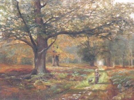 Enoch Crosland (19thC). Autumn in Sherwood Forest