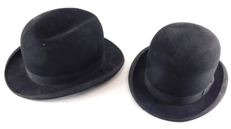 A Super Fine Quality Unitas bowler hat, size 6¾, and another. (2)