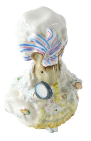 A Beswick Beatrix Potter figure Lady Mouse from Tailor of Gloucester, gold oval mark, 11cm high.