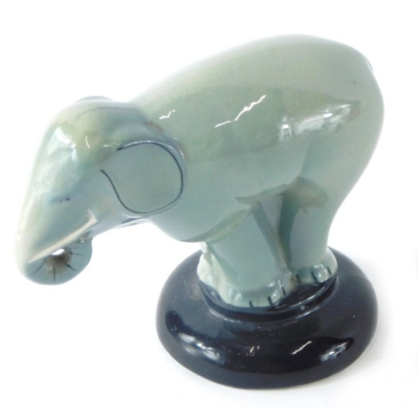 A Porcelli Chodziez figure of an elephant, on black base, printed marks beneath, 11cm high.