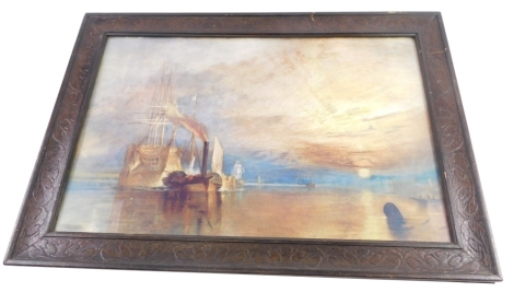 After Turner. Fighting Temeraire, print, 37cm x 57cm.