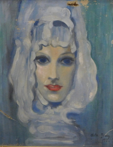 Asta Giley (fl.1935). Portrait of a lady, oil on canvas, signed and dated, 46cm x 37cm.