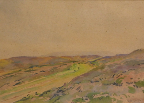 Fred Lawson (1888-1968). Moorland Road, watercolour, signed, 27cm x 38cm.