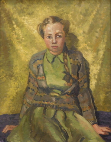 20thC Irish School. Portrait of a child, oil on canvas, unsigned, 72cm x 56cm.