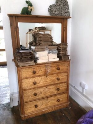 SOLD. A Victorian satinwood chest of drawers and later mirror. (2) NB. VAT is payable on this lot at 20%. To be sold upon instructions from Vine's Bakery Ltd (in proposed liquidation)Collection is by appointment from their shop premises at 61, Steep Hill,