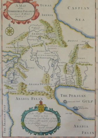 After Huet. Map Of The Terrestrial Paradise, 31cm x 20cm, further maps, Ancient Palestine, India and Syria, etc. (a quantity)