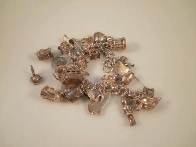 A silver charm bracelet