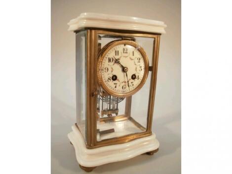 An early 20thC four glass mantel clock with French movement