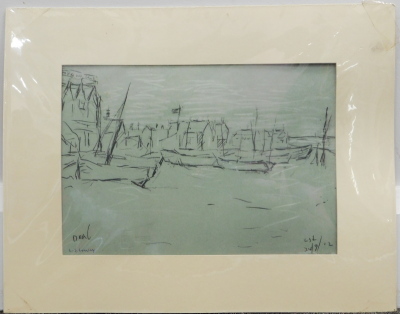 Laurence Stephen Lowry (1887-1976). Deal, artist signed print, blind stamp, ABH, 17.5cm x 25cm. - 2