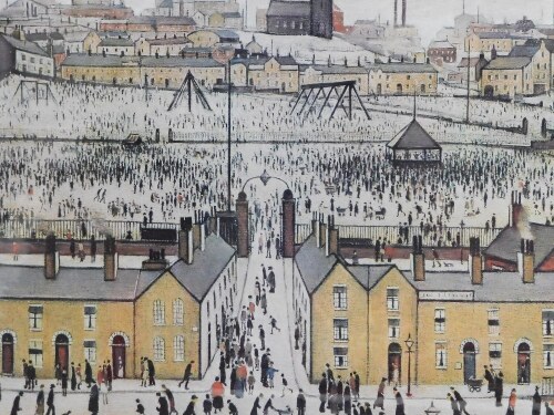 Laurence Stephen Lowry (1887-1976). Britain at Play, artist signed print, FAA watermark, 46cm x 61cm.
