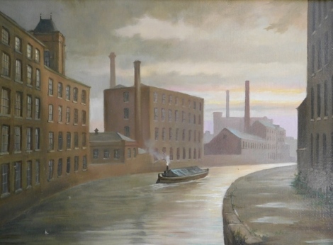 Stephen Scholes (b.1952). Mills by the Canal Sunset 1951, oil on board, signed, 39cm x 49cm.