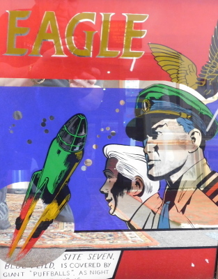 20thC School. Dan Dare Eagle mirror, in coloured transfers, 61cm x 51cm.