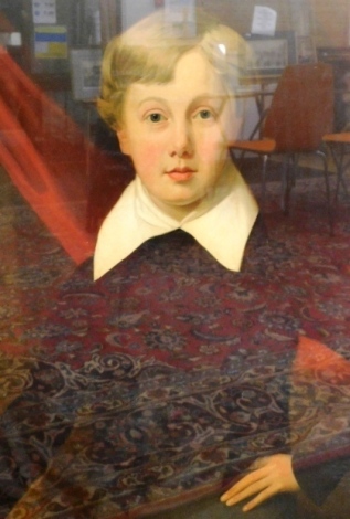 19thC English School. Portrait of David Clarke as a child, oil on canvas, unsigned, 89cm x 74cm.