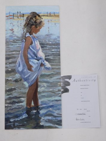 Sherree Valentine Daines (b.1956). Memories of Summer 1, 80/195, hand enhanced canvas, artist proof, with certificate, 51cm x 24cm.