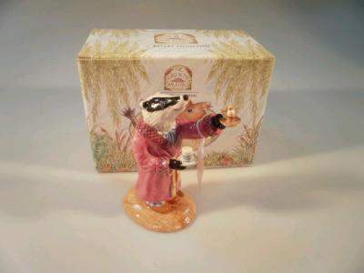 A Royal Doulton figure of Badger from Wind in the Willows 'Who is it this time'