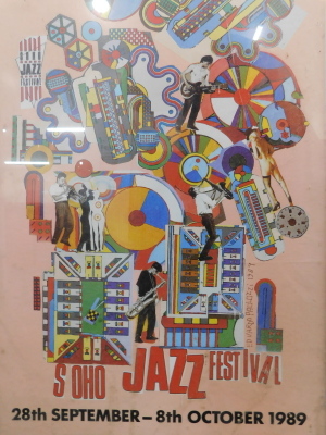 After Kahler. Soho Jazz Festival 28th September - 8th October 1989, poster, print, 49cm x 33cm and another 19th October 1986, a poster for the Soho Jazz Festival, 27th September to 7th October 1990 (3). - 11