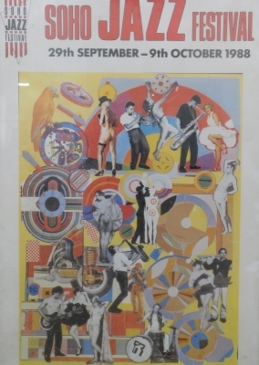 After Paolozzi. Soho Jazz Festival 29th September - 9th October 1988, poster, print, 91cm x 61cm.