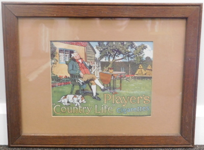 After Brock. Player's Country Life Cigarettes, print, 20cm x 29cm, further hunting print, D. Johnson, various dogs, oil on board. (a quantity) - 2