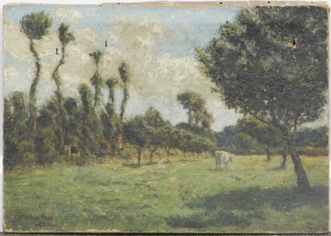 B.R. Marten (20thC). Cattle in a landscape, oil on canvas, signed and dated 1922, 36cm x 51cm.