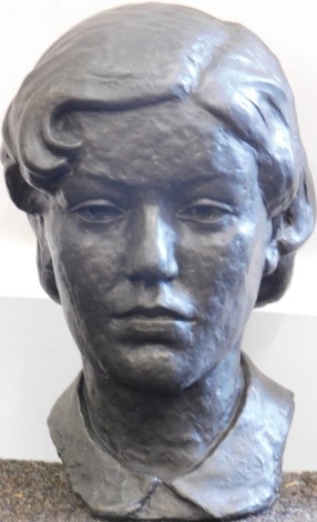 Henry Stanley (1903-1999). Sculpture, female head study, unsigned, 22cm high.