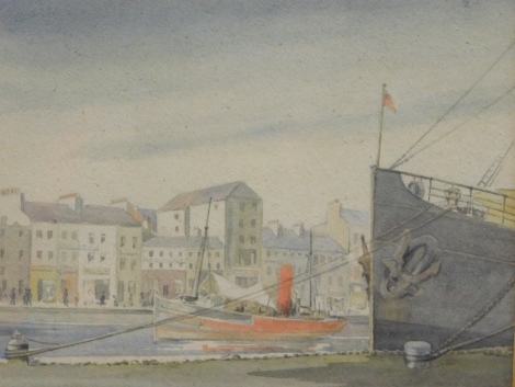 Walter Potts (1883-1965). Old Harbour, watercolour, signed, attributed verso, 22cm x 29cm.