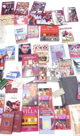 Various Aston Villa related books and ephemera, hardback books, mainly 90s and later. (a quantity)