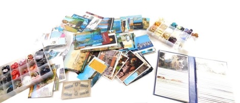 Various postcards, greetings cards, mid 20thC and later, stamps, scenery, a quantity of buttons, various. (a quantity)