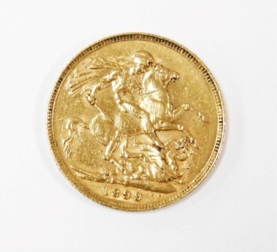 A Queen Victoria gold full sovereign 1899, 8.0g.