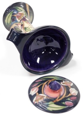 A Moorcroft Symphony pattern bonbonniere and cover, of twin handled form, designed by Emma Bosson, MCC, 2003, MCC 531, painted and impressed marks, boxed, 22cm high. - 3