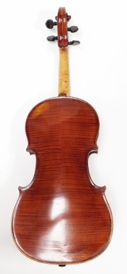 A Pierre Silvestre a Lyon violin, with a two piece back, tuning knobs with gold plated tips, bears label, dated 1857, with a bow, in a W E Hill & Sons of New Bond Street London case. - 4