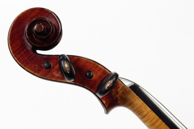 A Pierre Silvestre a Lyon violin, with a two piece back, tuning knobs with gold plated tips, bears label, dated 1857, with a bow, in a W E Hill & Sons of New Bond Street London case. - 5