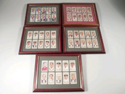 A set of John Player & Sons cricketers 1938 framed