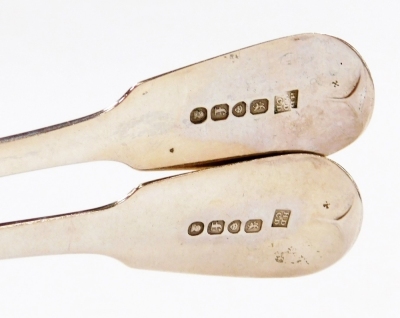 A pair of George IV silver Fiddle pattern tablespoons, bearing initials, Henry and Charles Day, London 1821, 3.64oz. - 2