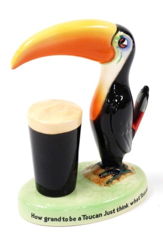 A Wiltshaw and Robinson Ltd pottery toucan advertising figure, ''How Grand To Be A Toucan, Just Think What Two Can Do, If He Can Say As You Can, Guinness Is Good For You'', GA/2151, printed marks, 23cm high.