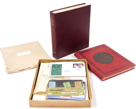 Philately: GB and World stamps, QV-QEII contained in an Oxford and a Triumph stamp album, together with mint commemorative's, first day covers, and loose philatelic sheets. (a quantity)