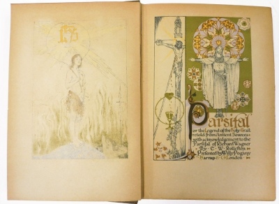 Rolleston TW; The Tale of Lohengrin, Knight of The Swan, After The Drama of Richard Wagner, with illustrations, presented by Willie Pogany, gilt tooled, brown cloth, published by GG Harrop and Company London, together with Parsifal, 2 vols. - 3