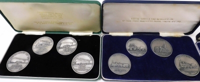 Four History of the Railways medal sets, a Railway sesquicentennial medallic first day cover, commemorative coins, other History of the Railway part coin sets, some with certificates, etc. (1 tray) - 4