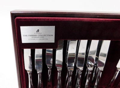 A Viners The Parish Collection stainless steel forty four piece canteen of cutlery, additional cutlery, together with an Arthur Price silver plated cake slice and cheese knife. - 2