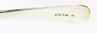 A Victorian silver Old English pattern soup ladle, Charles Boyton (II), London 1886, 8.99oz, 34cm long. - 2